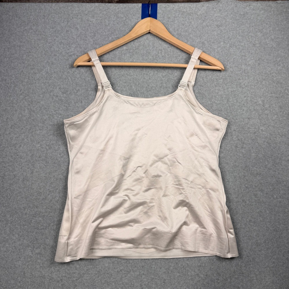 Ruby Ribbon Cami Womens 44 Champagne White Wireless Shaping Tank Top Camisole - Picture 2 of 6